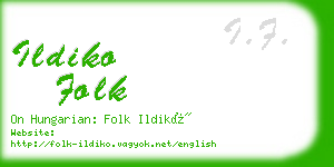 ildiko folk business card